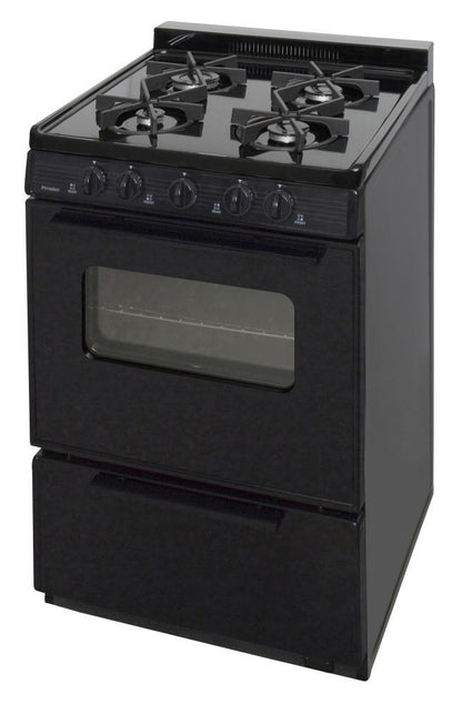 PREMIER BJK5X0BP 24 In. Freestanding Battery-generated Spark Ignition Gas Range In B...