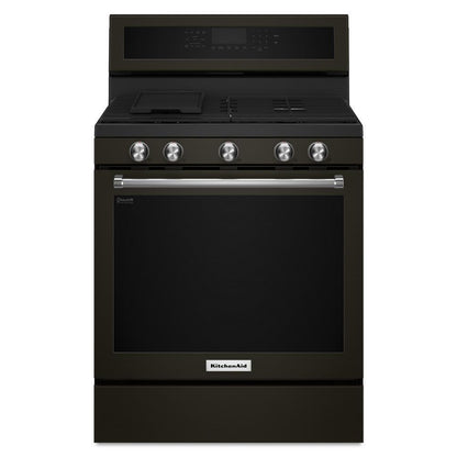 KITCHENAID KFGG500EBS Kitchenaid 30-inch 5-burner Gas Convection Range - Black Stainless