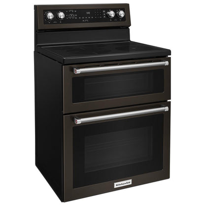KITCHENAID KFED500EBS Kitchenaid 30-inch 5 Burner Electric Double Oven Convection RANG...