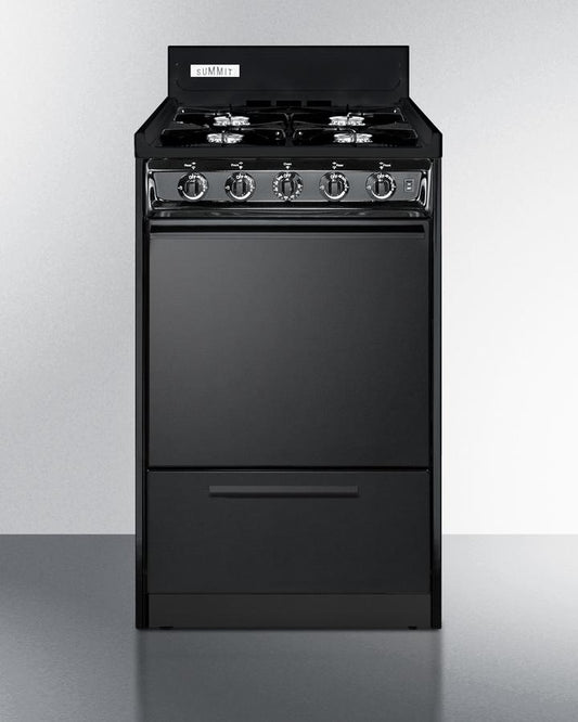 SUMMIT TNM1107C Summit 20"" Wide Gas Range, Open Burners