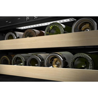 KITCHENAID KUBL214KSB 24"" Beverage Center With Glass Door and Wood-front Racks - Black CA...