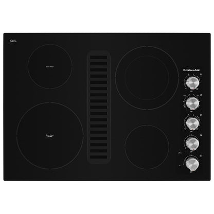 KITCHENAID KCED600GBL KitchenAid 30"" Electric Downdraft Cooktop With 4 Elements - Black