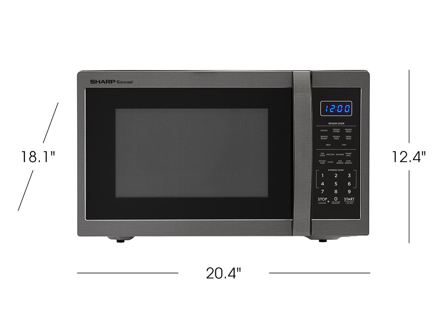SHARP SMC1452CH Sharp Carousel Countertop Microwave Oven 1.4 Cu. Ft. 1100w Black ST...