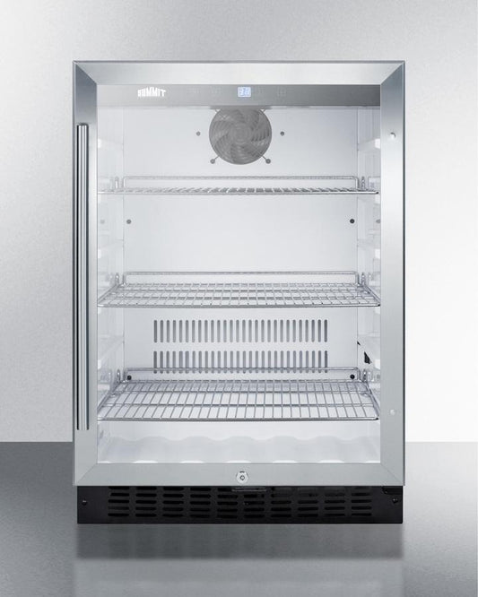 SUMMIT SCR2464 Built-in Undercounter Glass Door Beverage Refrigerator With DIGITAL...