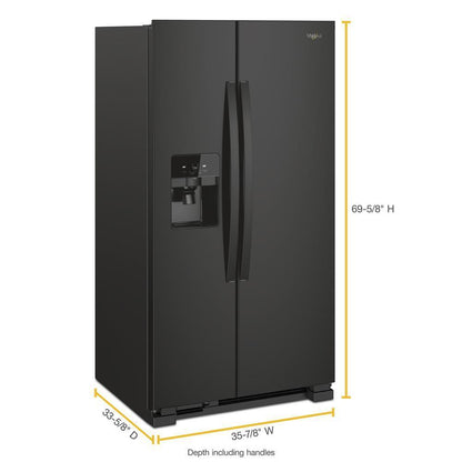 WHIRLPOOL WRS555SIHB Whirlpool 36-inch Wide Side-by-side Refrigerator - 25 Cu. Ft. - ...