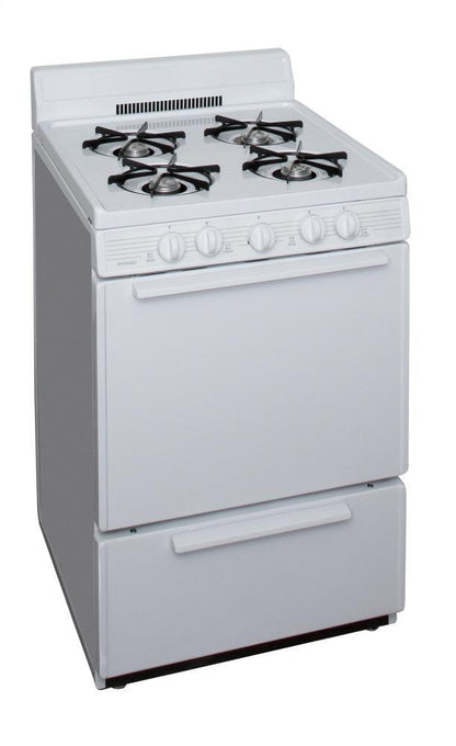 PREMIER BCK100OP 24 In. Freestanding Battery-generated Spark Ignition Gas Range In W...