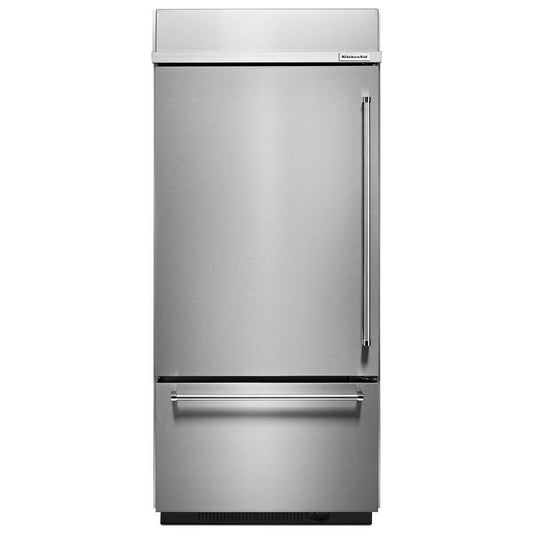 KITCHENAID KBBL306ESS 20.9 Cu. Ft. 36"" Width Built-in Stainless Bottom Mount REFRIGERATOR...