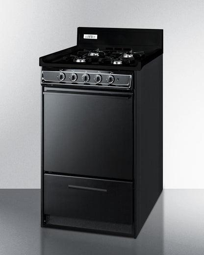 SUMMIT TNM1107C Summit 20"" Wide Gas Range, Open Burners