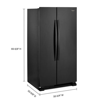 WHIRLPOOL WRS312SNHB Whirlpool 33-inch Wide Side-by-side Refrigerator - 22 Cu. Ft. - ...
