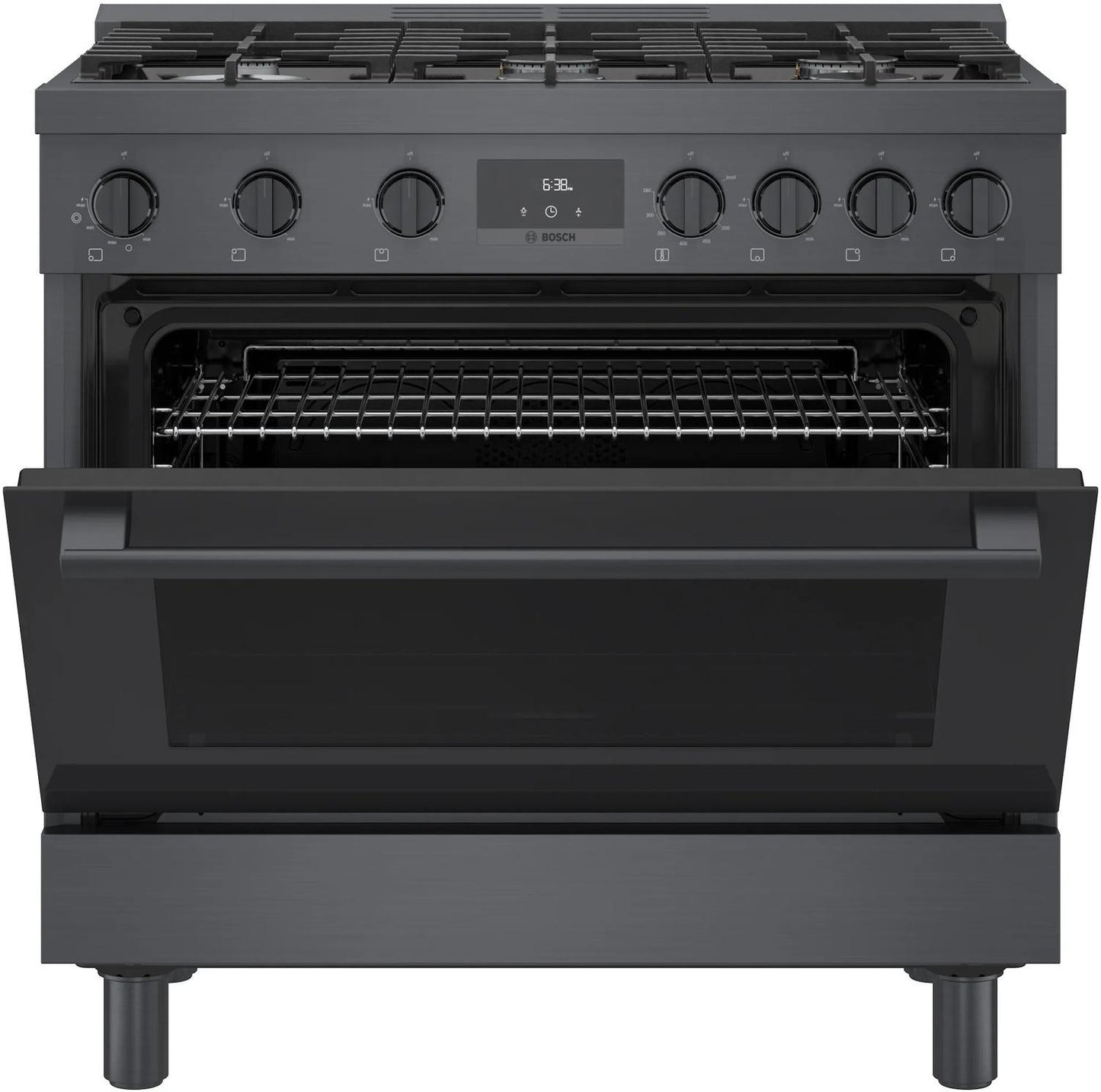 BOSCH HGS8645UC 800 Series Gas Freestanding Range 36'' Black Stainless Steel Hgs8645uc