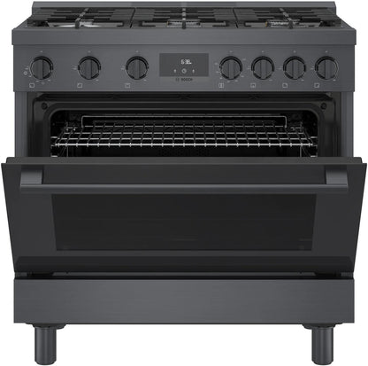 BOSCH HGS8645UC 800 Series Gas Freestanding Range 36'' Black Stainless Steel Hgs8645uc