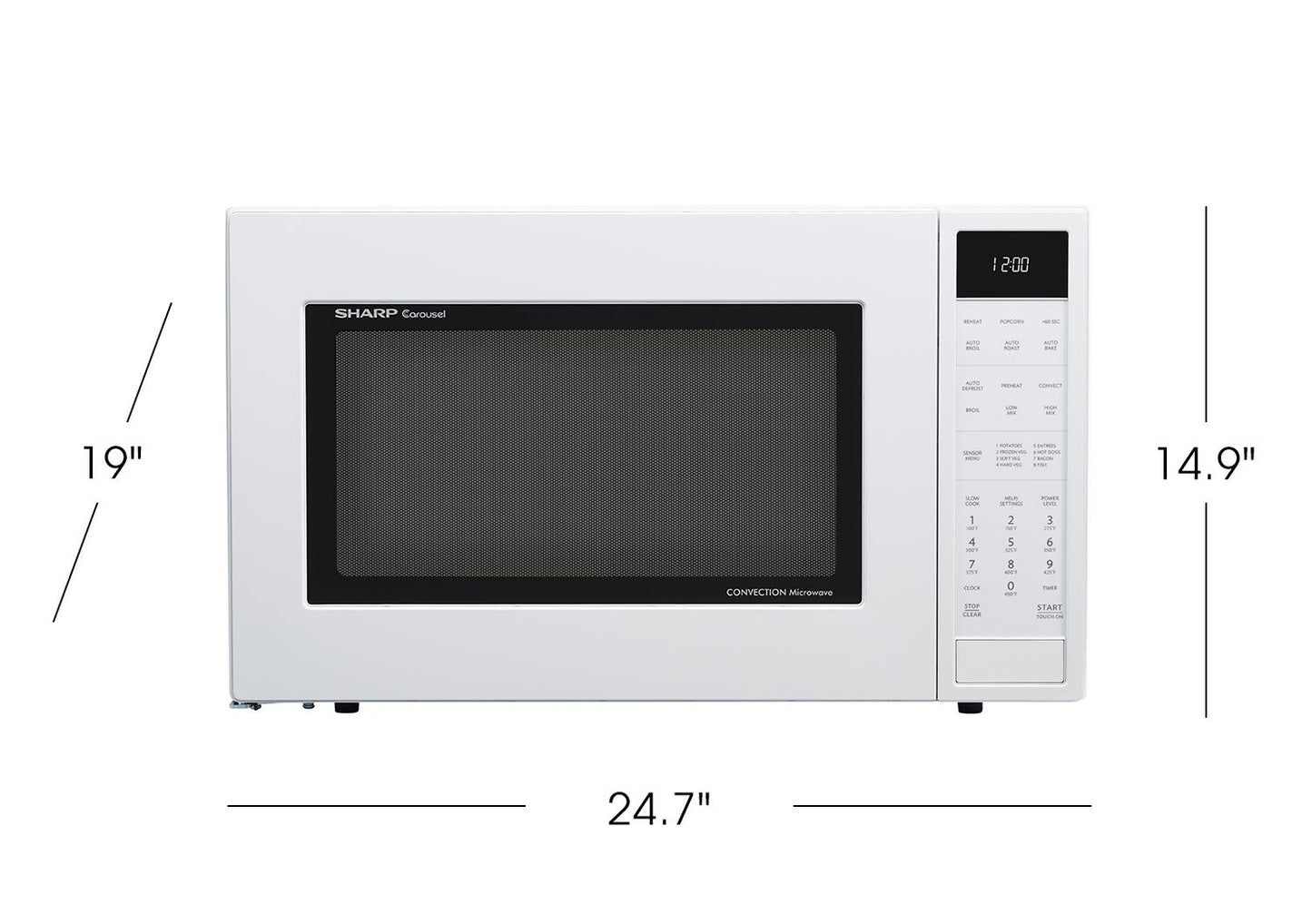 SHARP SMC1585BW Sharp Carousel Countertop Convection + Microwave Oven 1.5 Cu. Ft. 9...