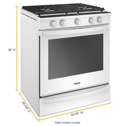WHIRLPOOL WEG750H0HW Whirlpool 30-inch,5.8 Cu Ft, Gas Slide-in Range With 5 Burners - White