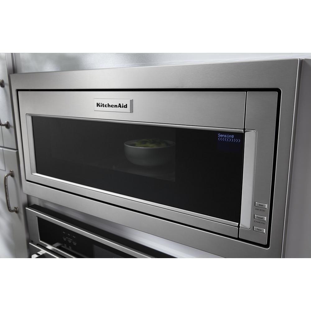 KITCHENAID KMBT5011KSS 1000 Watt Built-in Low Profile Microwave With Slim Trim Kit - STAIN...