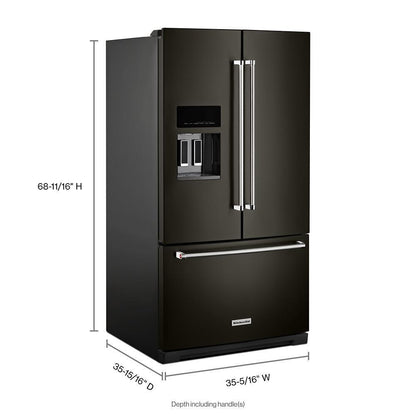 KITCHENAID KRFF577KBS 26.8 Cu. Ft. Standard-depth French Door Refrigerator With Exterior ...