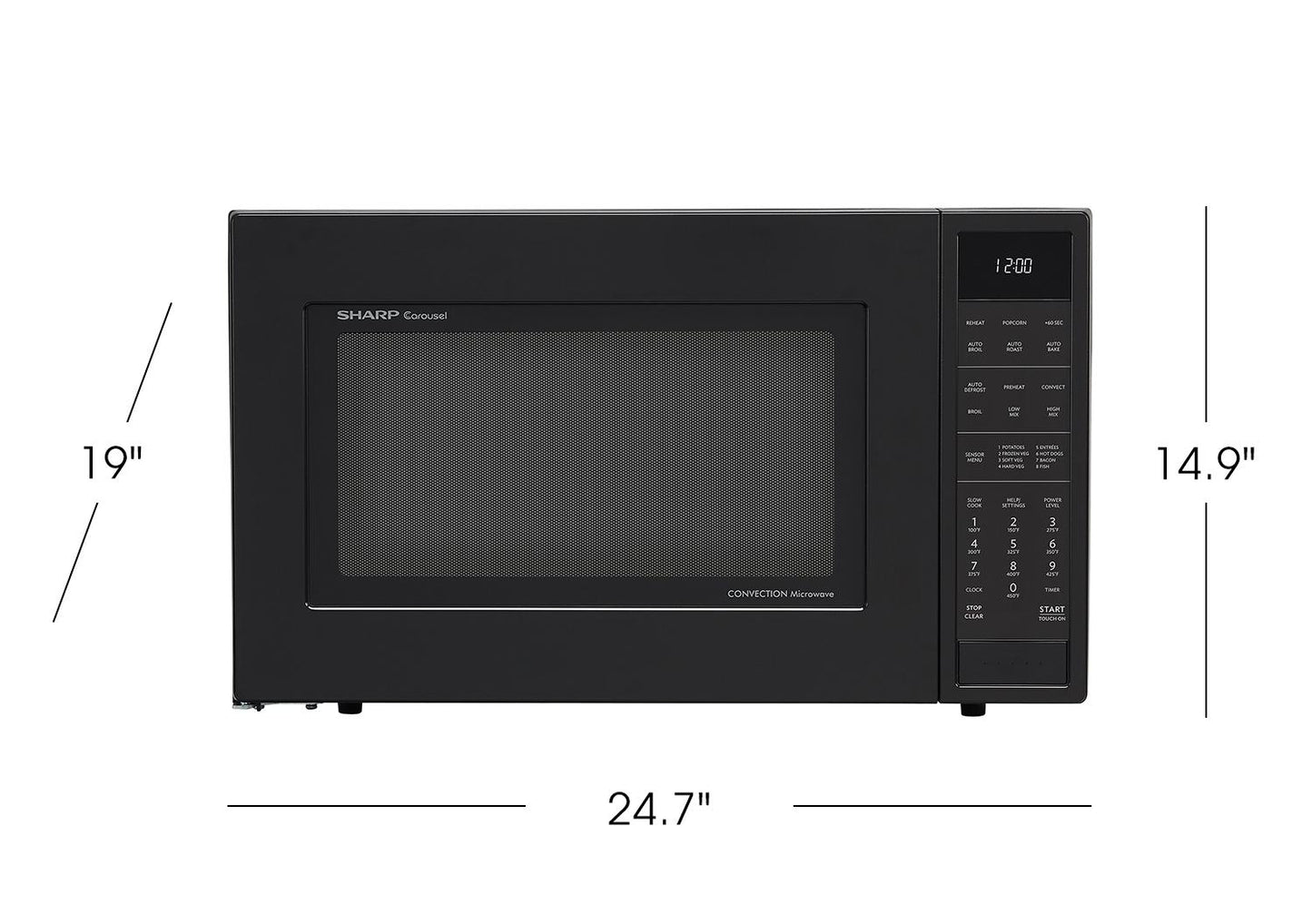 SHARP SMC1585BB Sharp Carousel Countertop Convection + Microwave Oven 1.5 Cu. Ft. 9...