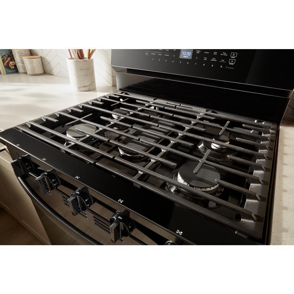 WHIRLPOOL WFGS7530RB 30-inch Smart Gas Range With Air Cooking Technology, Steam/self CLE...