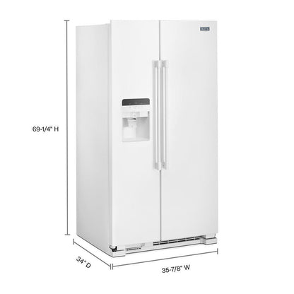 MAYTAG MSS25C4MGW 36-inch Wide Side-by-side Refrigerator With Exterior Ice and Water ...