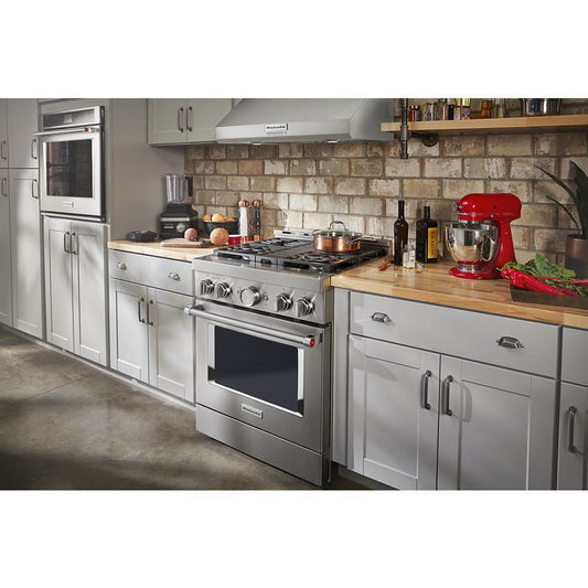 KITCHENAID KFGC500JSS Kitchenaid 30'' Smart Commercial-style Gas Range With 4 Burners ...