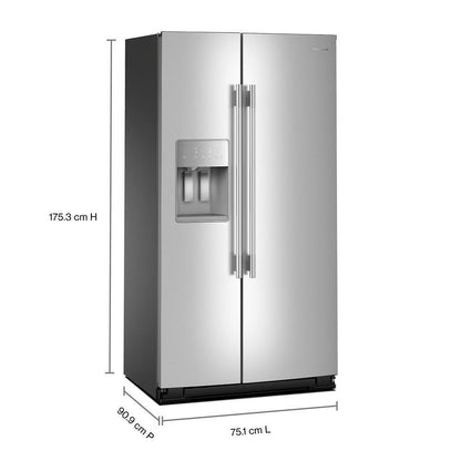 KITCHENAID KRSC536RPS 20.8 Cu. Ft. Counter-depth Side-by-side Refrigerator With Exterior ...