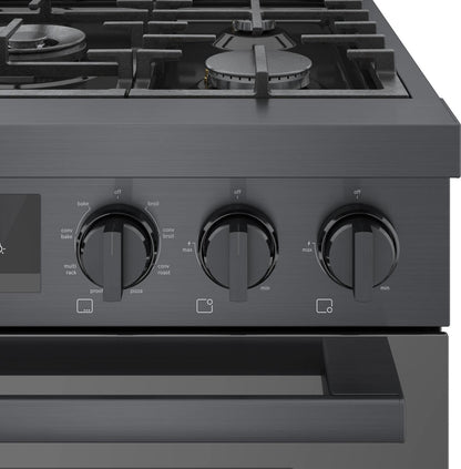 BOSCH HDS8045U 800 Series Dual Fuel Freestanding Range 30'' Black Stainless Steel ...