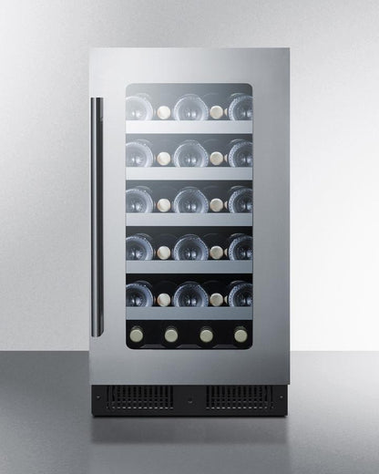 SUMMIT CL18WCCSS 18"" Wide Built-in Wine Cellar With Seamless Stainless Steel TRIMMED...
