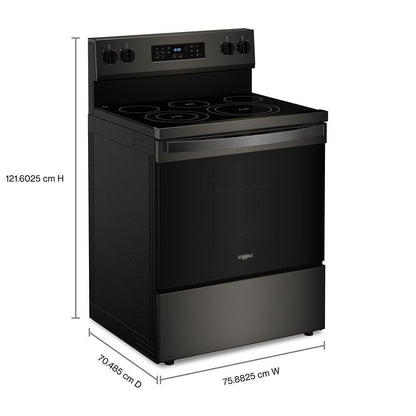 WHIRLPOOL WFES5030RV 30-inch Electric Range With Air Fry and Air Baking, Self Cleaning, ...
