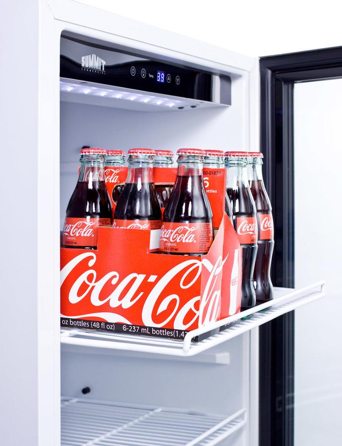 SUMMIT SCR1006 9 CU.FT. Commercial Glass Door Beverage Merchandiser With Digital C...