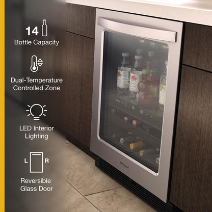 WHIRLPOOL WUB50X24HZ Whirlpool 24-inch Wide Undercounter Beverage Center - 5.2 Cu. FT...