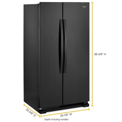 WHIRLPOOL WRS315SNHB Whirlpool 36-inch Wide Side-by-side Refrigerator - 25 Cu. Ft. - ...