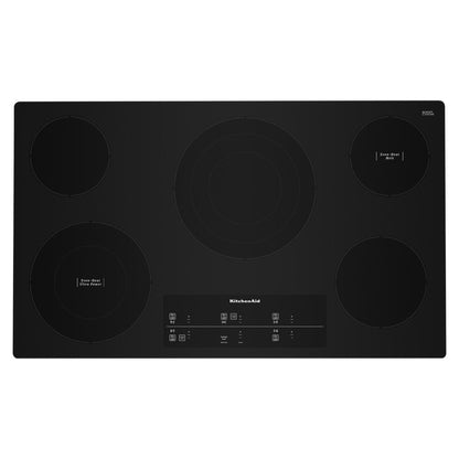 KITCHENAID KCES956KBL 36"" Electric Cooktop With 5 Elements and Touch-activated Controls