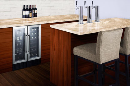 SUMMIT SWC1224B 12"" Wide Built-in Undercounter Wine Cellar With Digital Thermostat ...