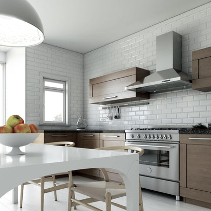 XO APPLIANCE XOV30SC 30"" 600/395 Cfm Italian Made Wall Chimney Range Hood Stainless