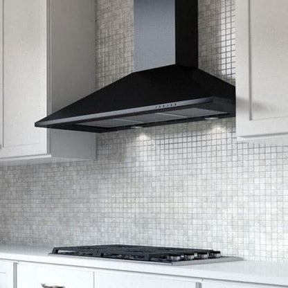 XO APPLIANCE XOB36BC 36"" 600/395 Cfm Italian Made Wall Mount Chimney Range Hood Black