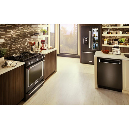 KITCHENAID KSGG700EBS Kitchenaid 30-inch 5-burner Gas Slide-in Convection Range - BLAC...