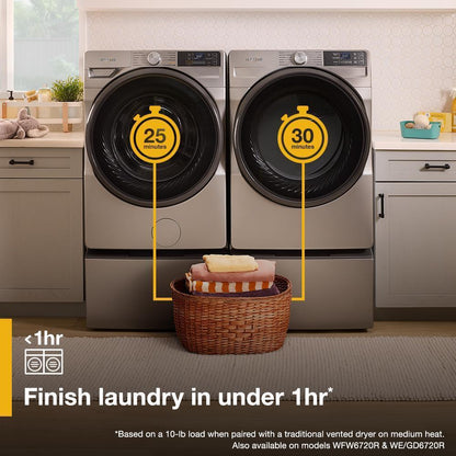 WHIRLPOOL WGD6720RR 7.4 Cu. Ft. Smart Front Load Energy Star Gas Dryer With Steam CA...