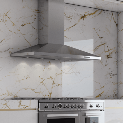 XO APPLIANCE XOV48KSE 48"" 1000 Cfm Italian Made Wall Chimney Range Hood Stainless