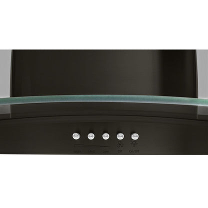 WHIRLPOOL WVW51UC0HV Whirlpool 30"" Concave Glass Wall Mount Range Hood