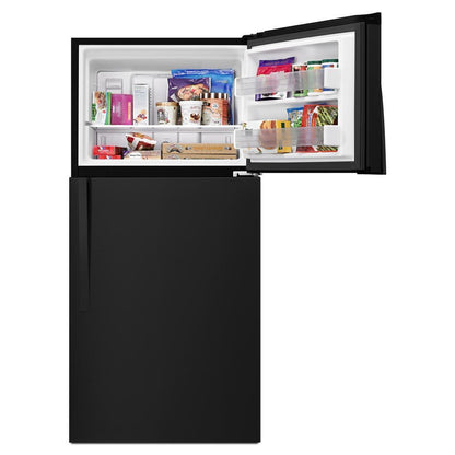 WHIRLPOOL WRT549SZDB Black Whirlpool 30"" Wide Top-freezer Refrigerator With LED INTER...