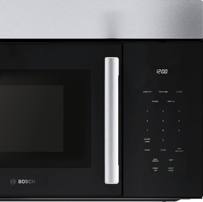 BOSCH HMV1055U 100 Series Over-the-range Microwave 30"" Left Sideopening Door, STAI...