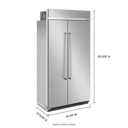 KITCHENAID KBSN702MPS 25.5 Cu Ft. 42"" Built-in Side-by-side Refrigerator With PRINTSHIELD...