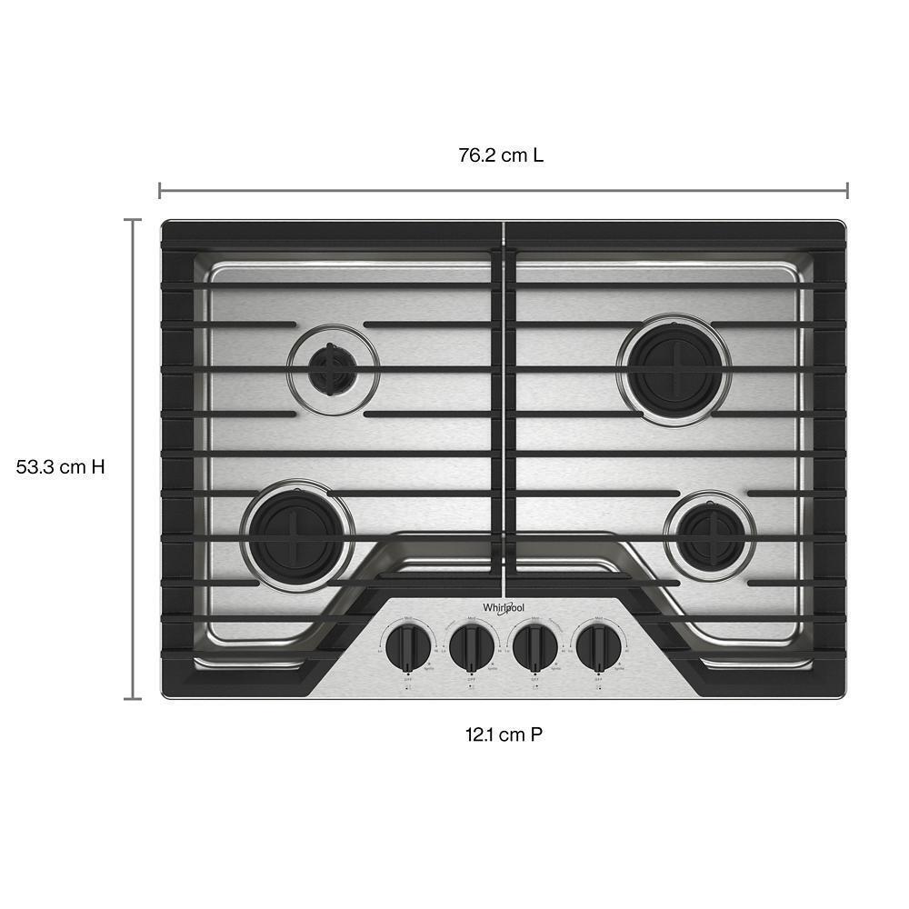 WHIRLPOOL WCGK3030PS Whirlpool 30-inch Gas Cooktop With Speedheat Burners