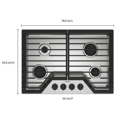 WHIRLPOOL WCGK3030PS Whirlpool 30-inch Gas Cooktop With Speedheat Burners