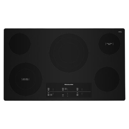 KITCHENAID KCES956KSS 36"" Electric Cooktop With 5 Elements and Touch-activated Controls