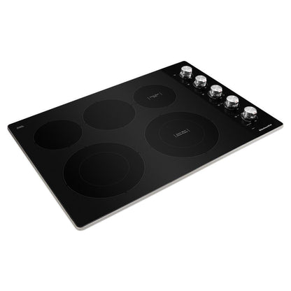 KITCHENAID KCES550HSS 30"" Electric Cooktop With 5 Elements and Knob Controls - Stainless ...