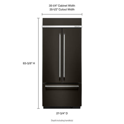 KITCHENAID KBFN506EBS Kitchenaid 20.8 Cu. Ft. 36"" Width Built In Stainless Steel FRENC...