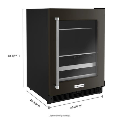 KITCHENAID KUBR314KBS 24"" Beverage Center With Glass Door and Metal-front Racks - Black S...