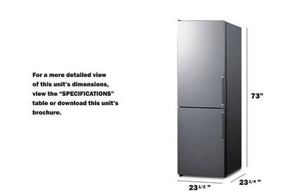 SUMMIT FFBF235PLLHD Summit 24"" Wide Bottom Freezer Refrigerator