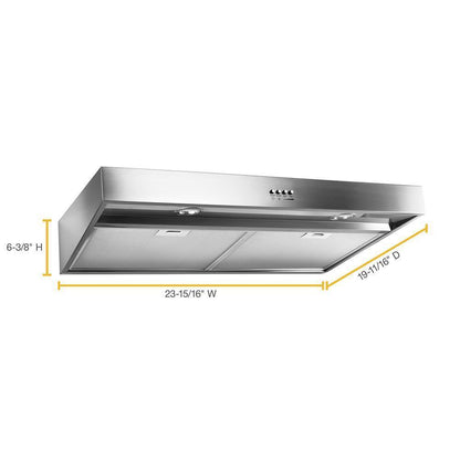 WHIRLPOOL WVU37UC4FS 24"" Range Hood With Dishwasher-safe Full-width Grease Filters