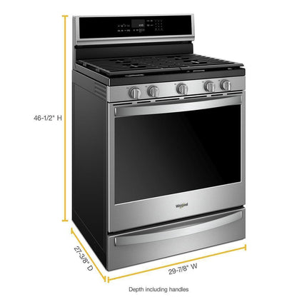 WHIRLPOOL WFG975H0HZ Whirlpool 30-inch,5.8 Cu Ft, Gas Freestanding Range With 5 Burners ...